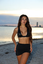 Asymmetrical Mini Skirt - Nero - MGX Swim