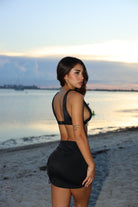 Asymmetrical Mini Skirt - Nero - MGX Swim