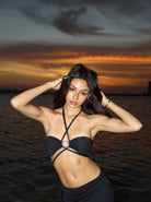 Celeste Top - Nero - MGX Swim