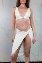 Cutout Midi Skirt - Crème - MGX Swim