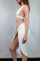 Cutout Midi Skirt - Crème - MGX Swim